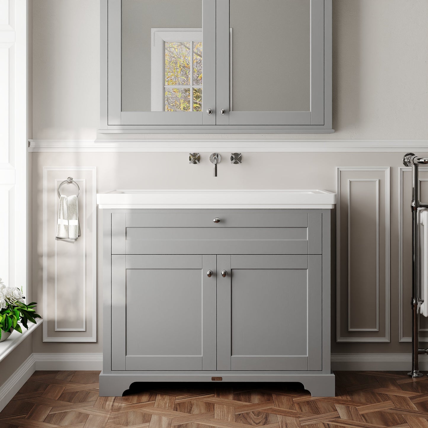 Old London 1000mm 2-Door Unit & Classic Fireclay Basin 0TH