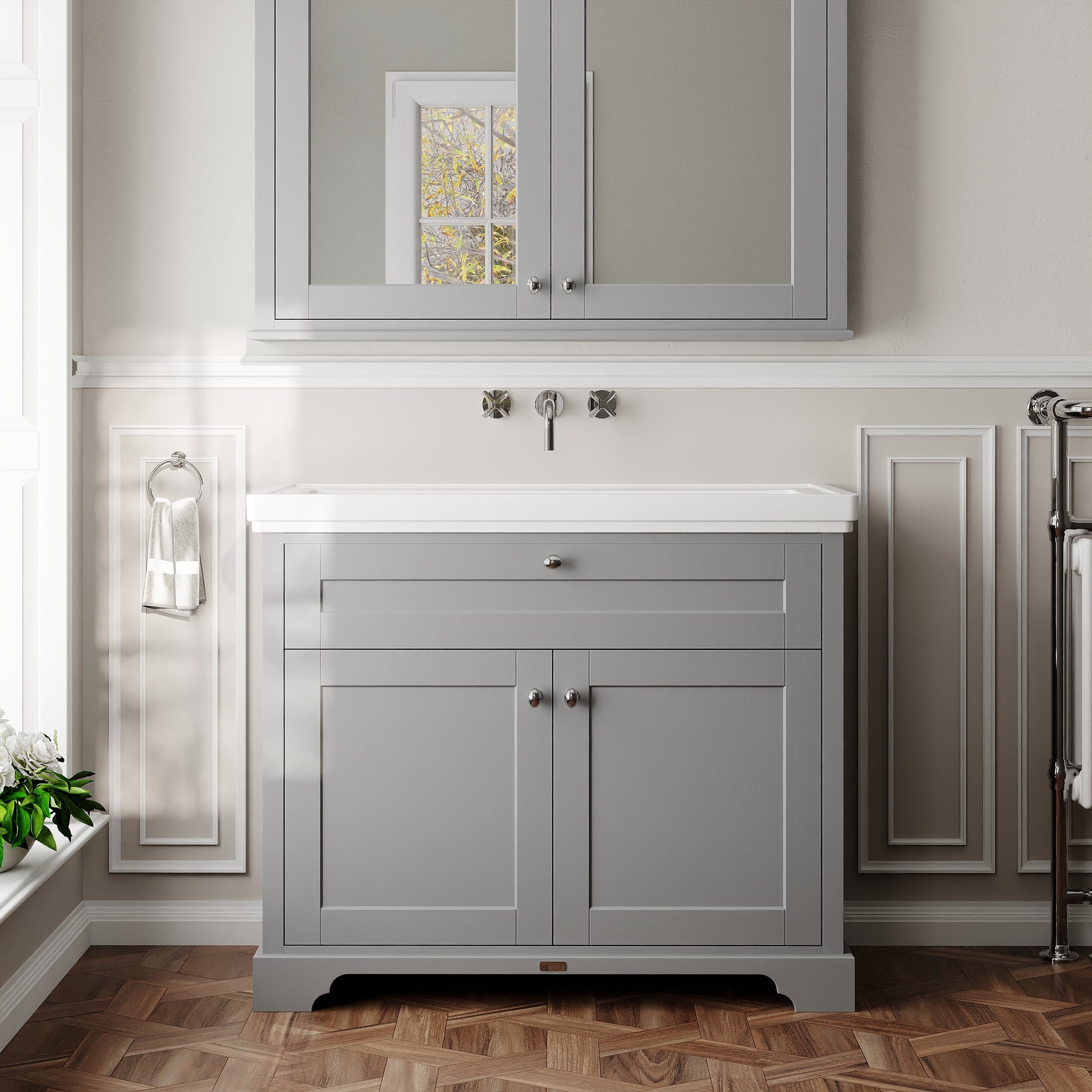 Old London 1000mm 2-Door Unit & Classic Fireclay Basin 0TH