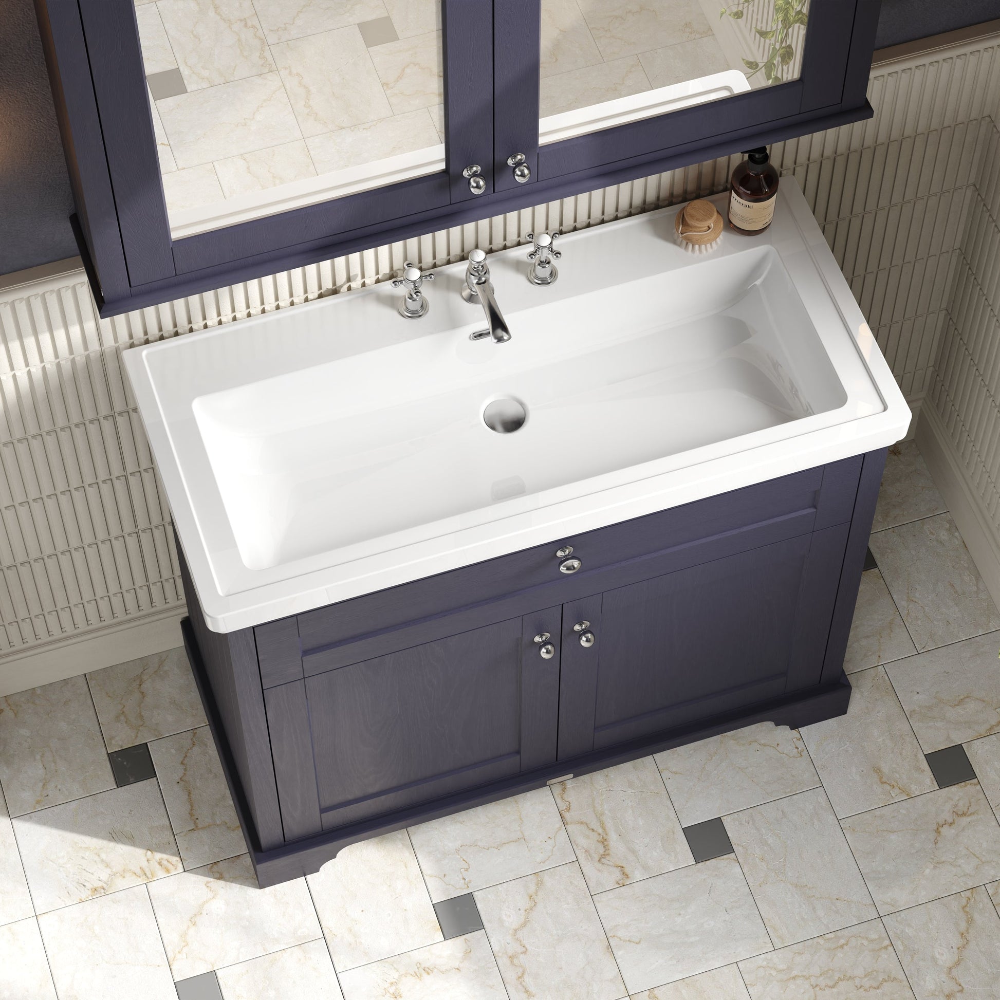 Old London 1000mm 2-Door Unit & Classic Fireclay Basin 3TH