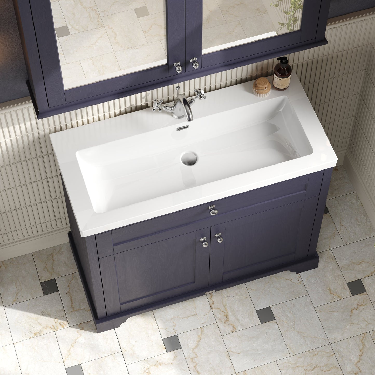 Old London 1000mm 2-Door Unit & Contemporary Fireclay Basin 1TH