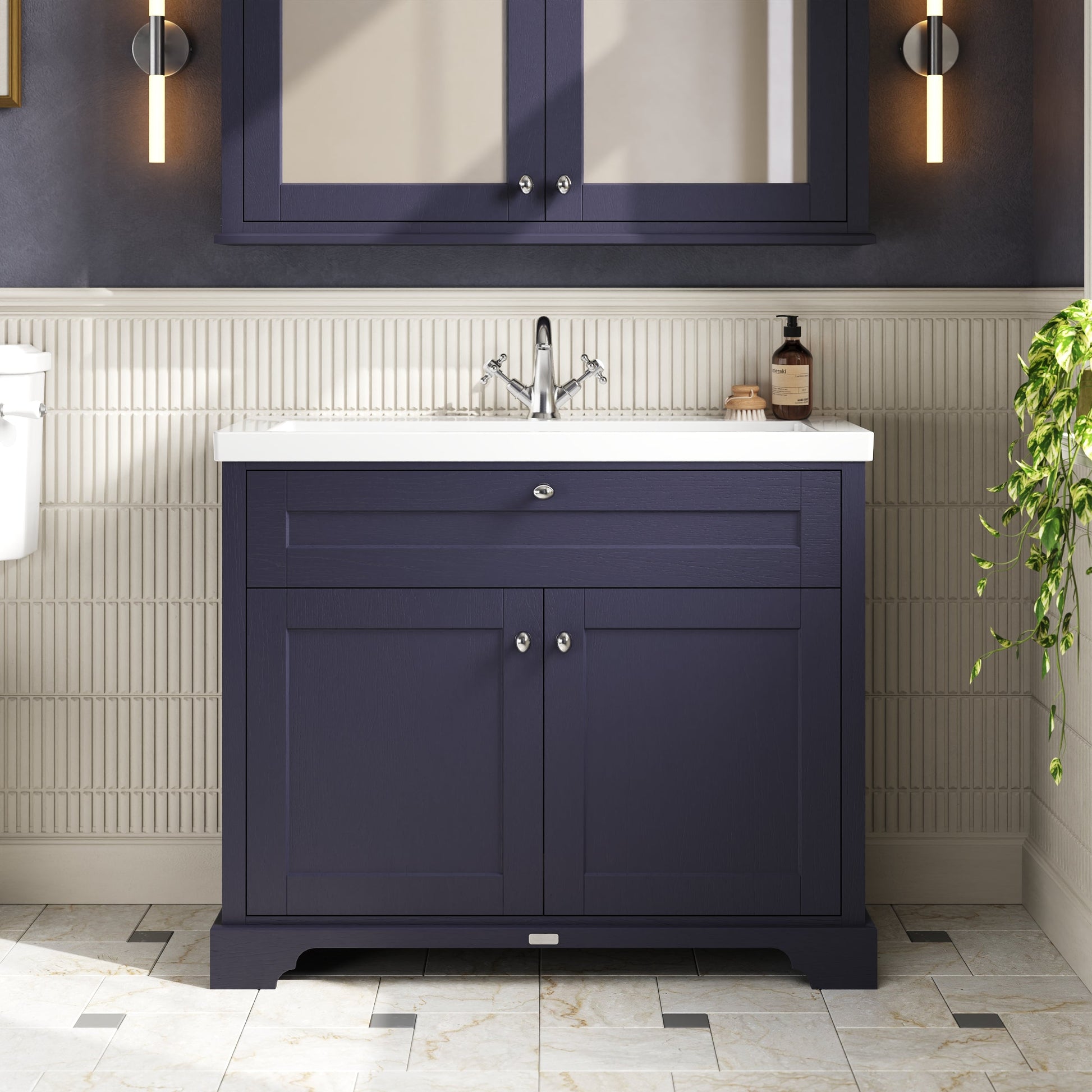 Old London 1000mm 2-Door Unit & Contemporary Fireclay Basin 0TH