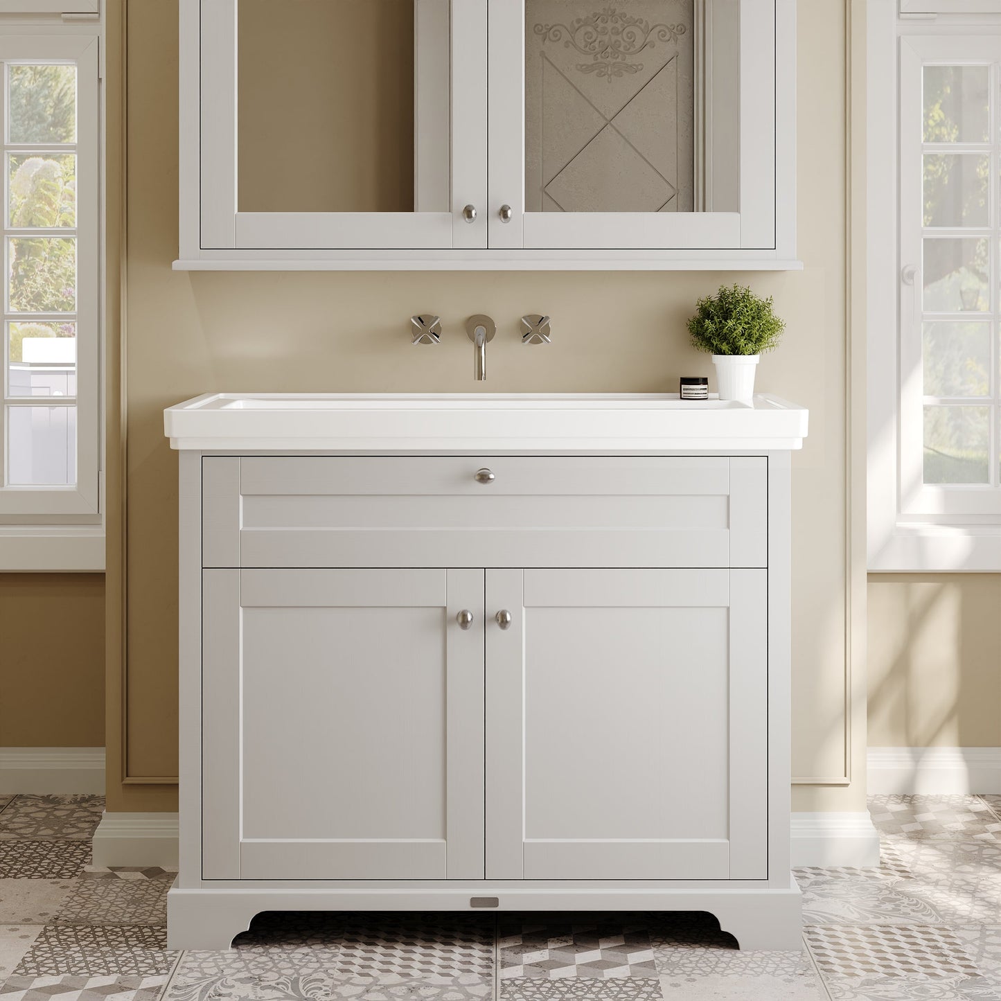Old London 1000mm 2-Door Unit & Classic Fireclay Basin 0TH