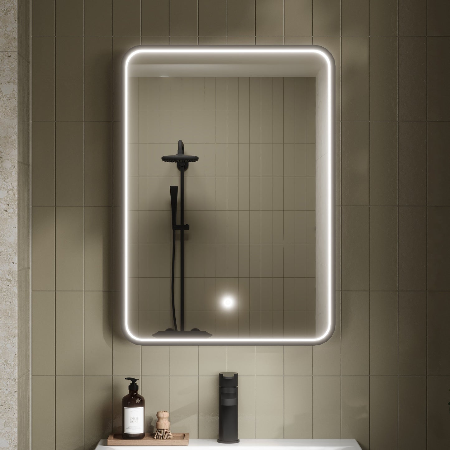 Pictor Black Inset Frame LED Mirror - 700 x 500mm