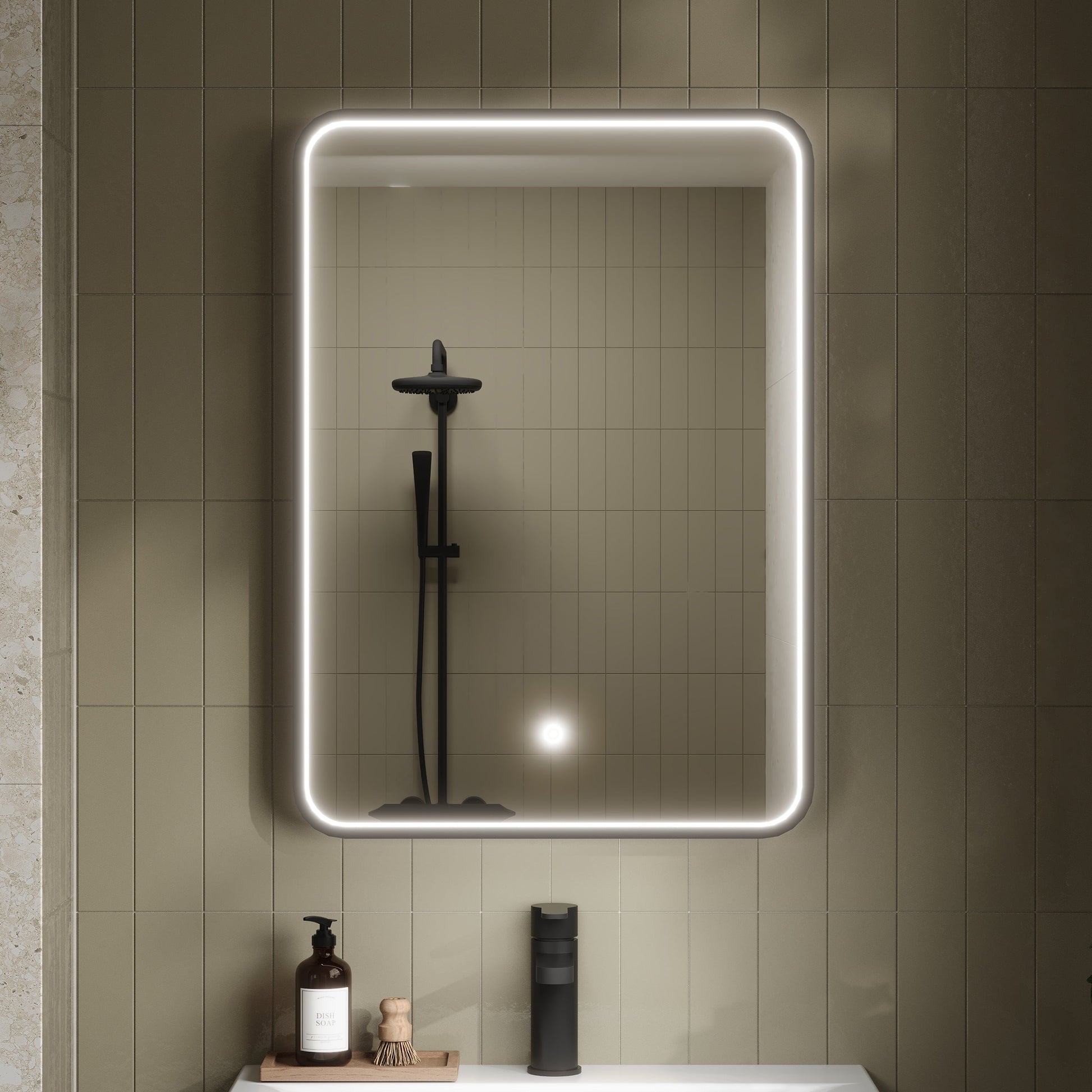 Pictor Black Inset Frame LED Mirror - 700 x 500mm