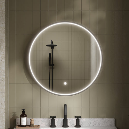 Mensa Black Inset Frame LED Mirror - 600mm