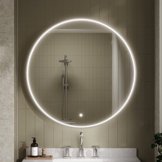 Mensa Polished Chrome Inset Frame LED Mirror - 800mm
