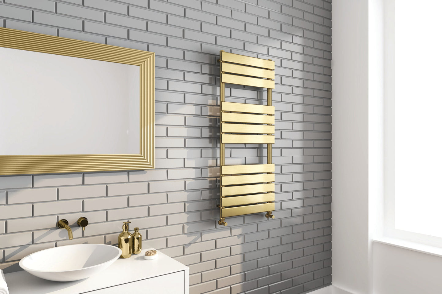 Malibu 1200 x 500 Rail Brushed Brass