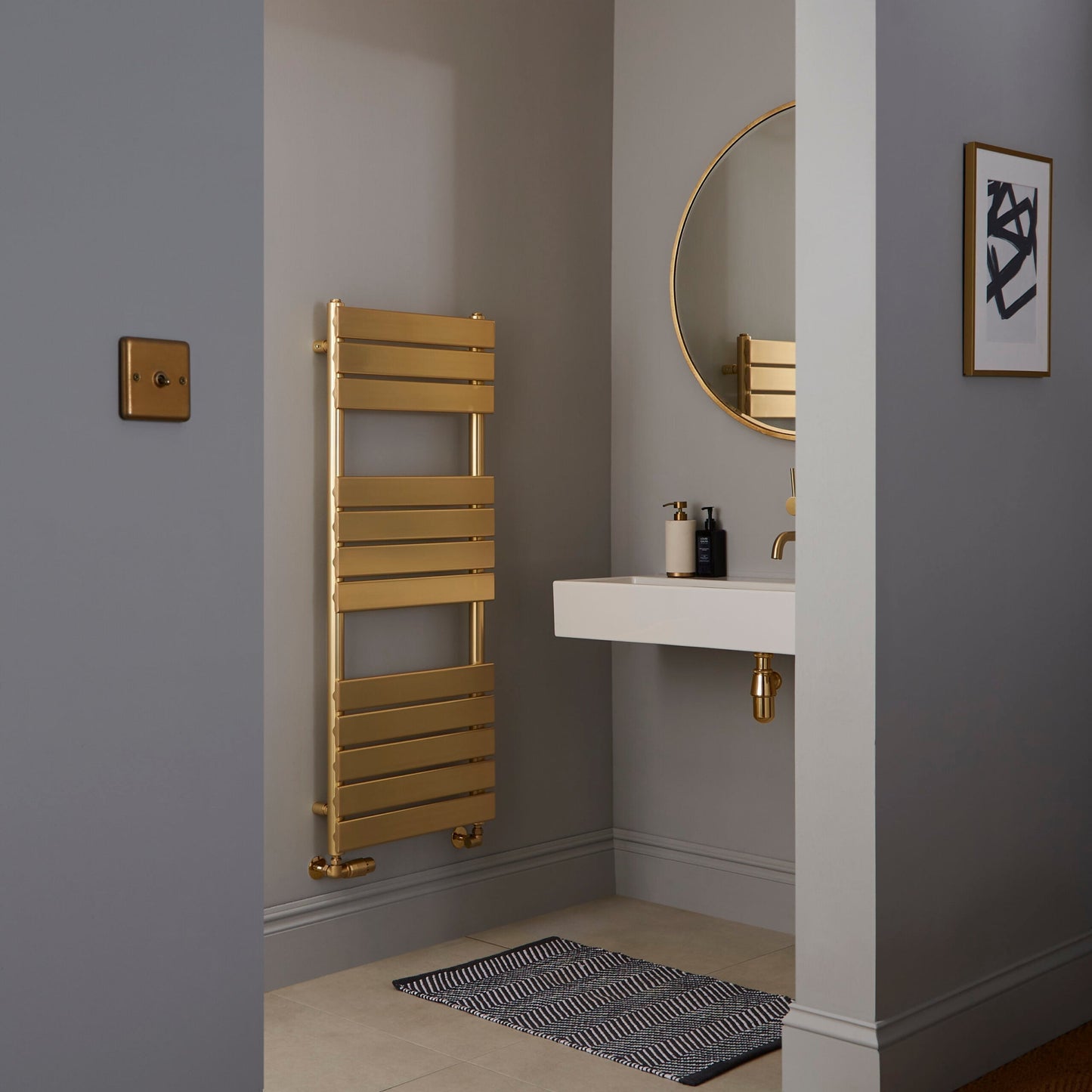 Malibu 1200 x 500 Rail Brushed Brass