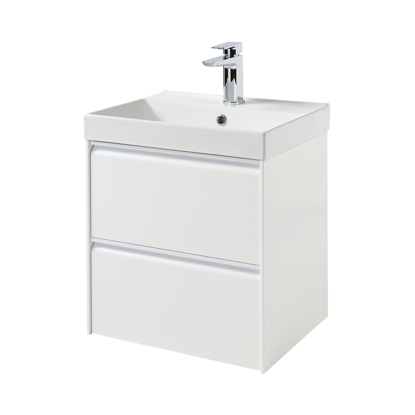 Moon 500mm 2 Drawer Wall Mounted Unit Matt White