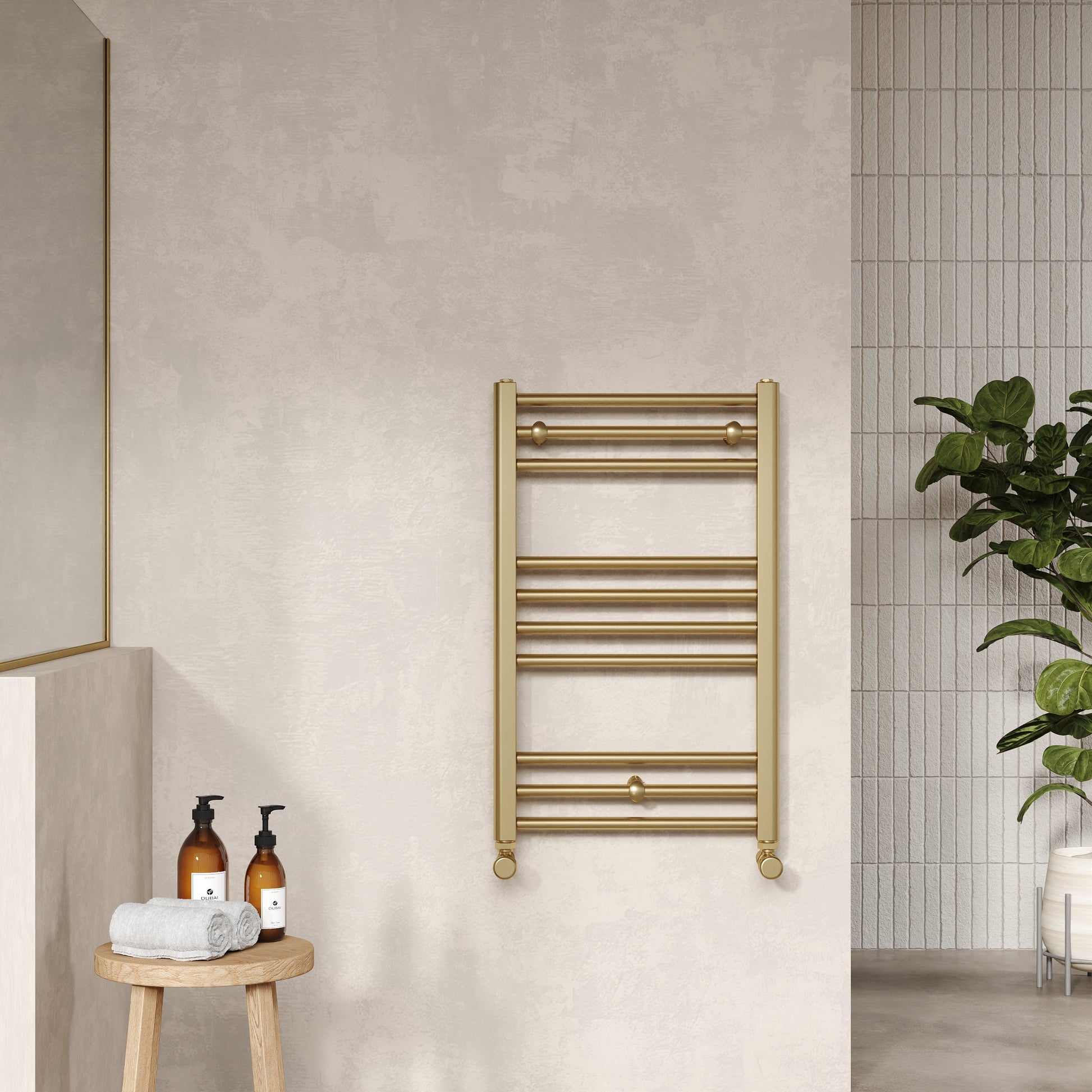 Lorica Straight Towel Radiator with Round Rails 800mm x 500mm
