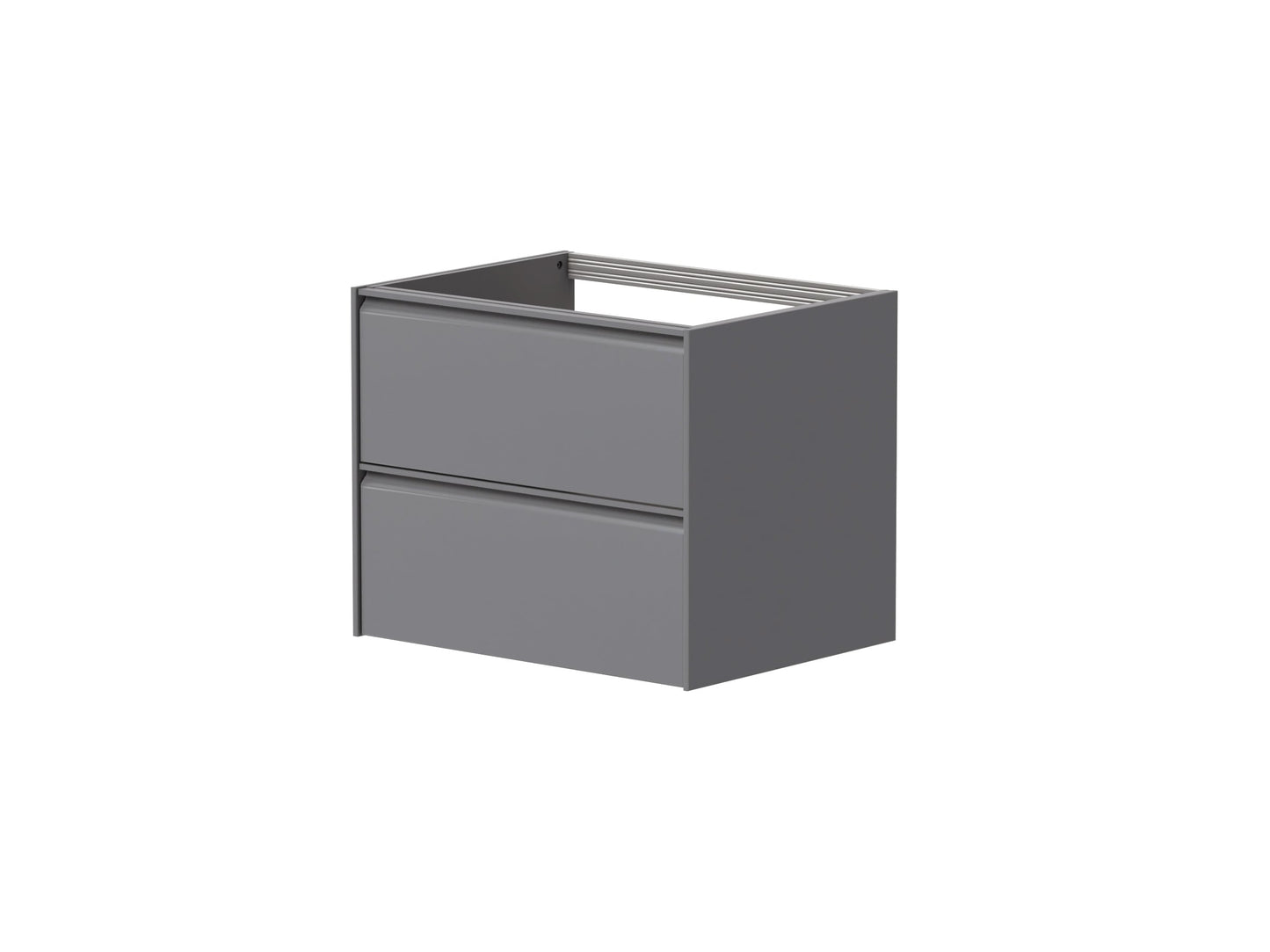 Moon 600mm 2 Drawer Wall Mounted Unit Matt Grey