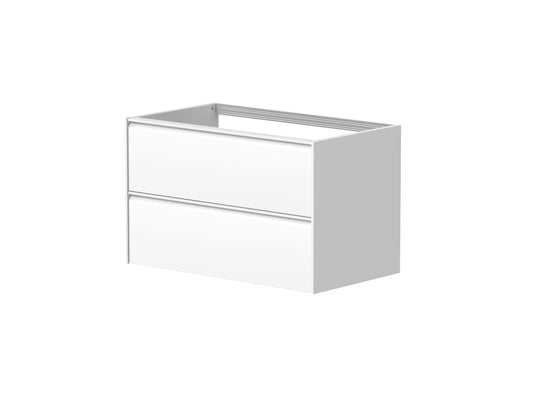 Moon 800mm 2 Drawer Wall Mounted Unit Matt White
