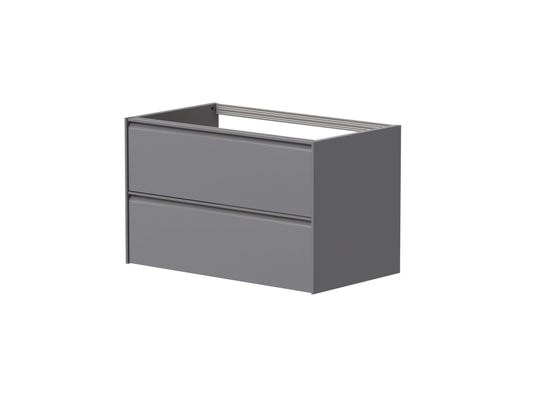 Moon 800mm 2 Drawer Wall Mounted Unit Matt Grey