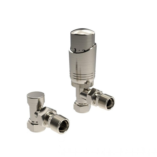 Design Twin Pack TRV Brushed Nickel Angled