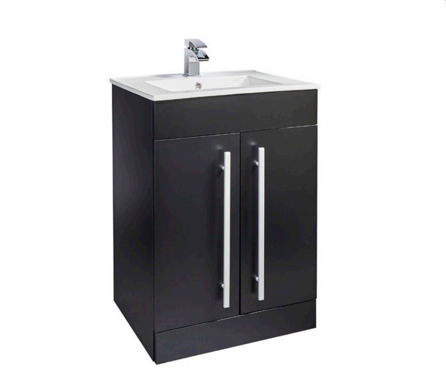 Purity Matt Black 600mm 2 Door Unit