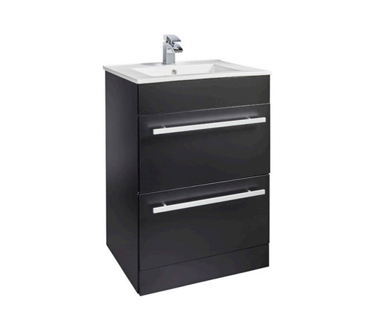 Purity Matt Black 600mm 2 Drawer Unit