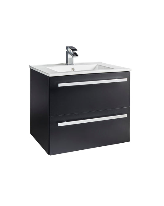 Purity Matt Black 600mm Wall Mounted Unit