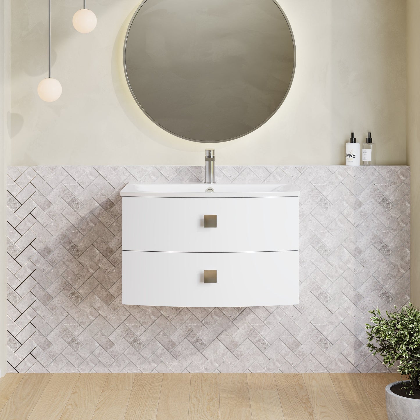 Hudson Reed Sarenna 700mm Wall Hung 2 Drawer Vanity Unit with Basin