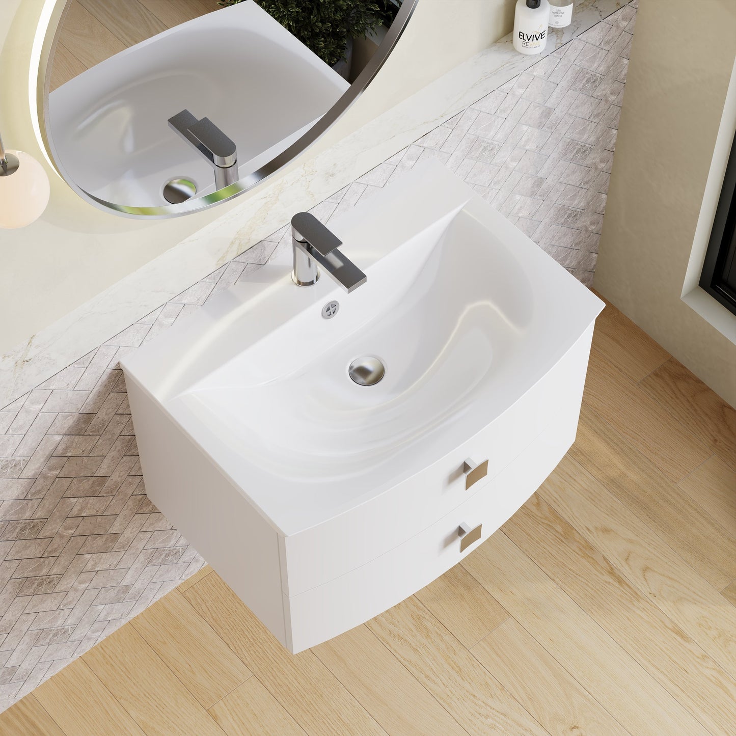 Hudson Reed Sarenna 700mm Wall Hung 2 Drawer Vanity Unit with Basin