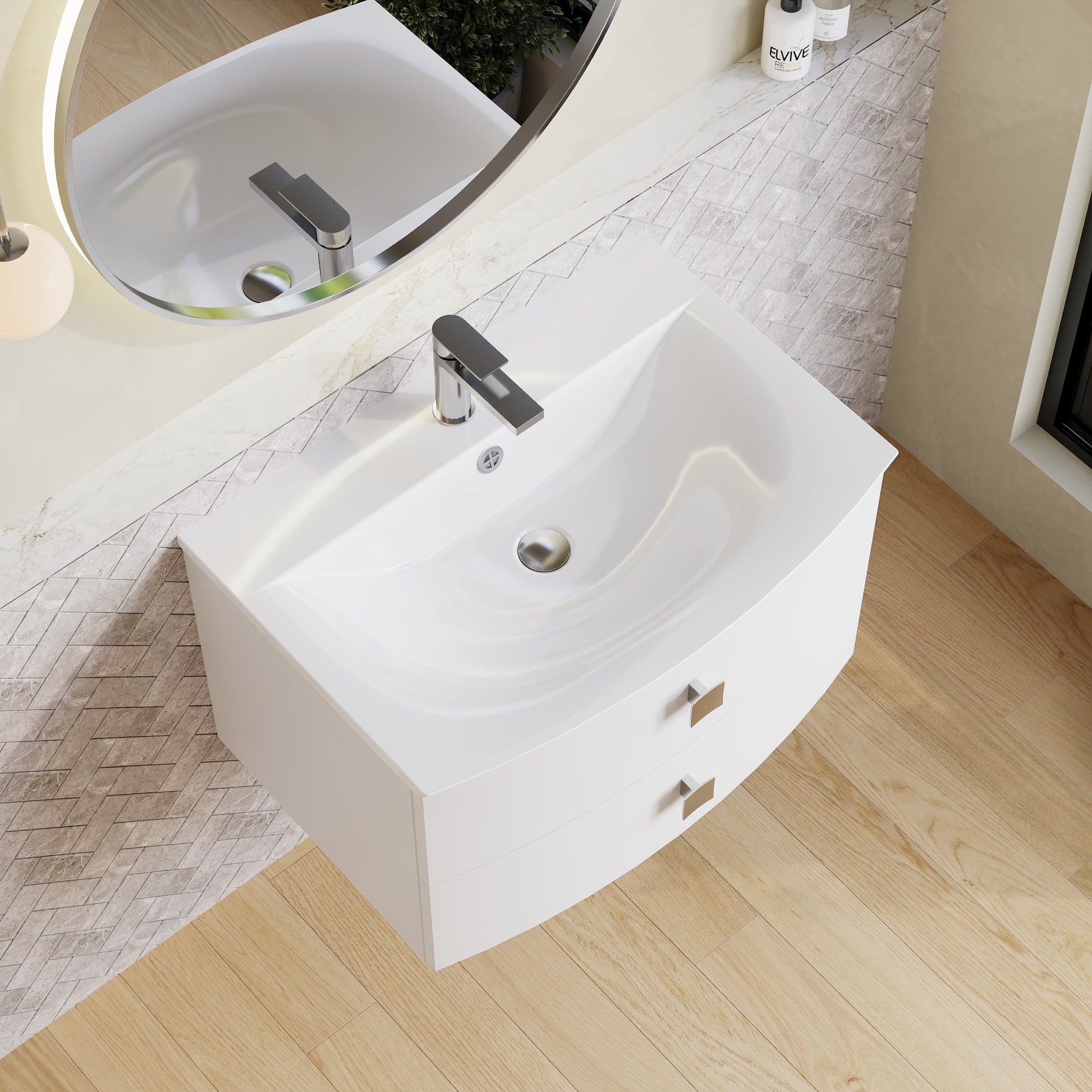 Hudson Reed Sarenna 700mm Wall Hung 2 Drawer Vanity Unit with Basin