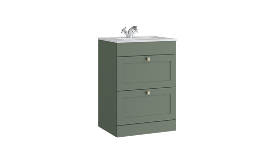 Sanctuary 600mm 2 Drawer Floor Standing Unit Corymbia Green