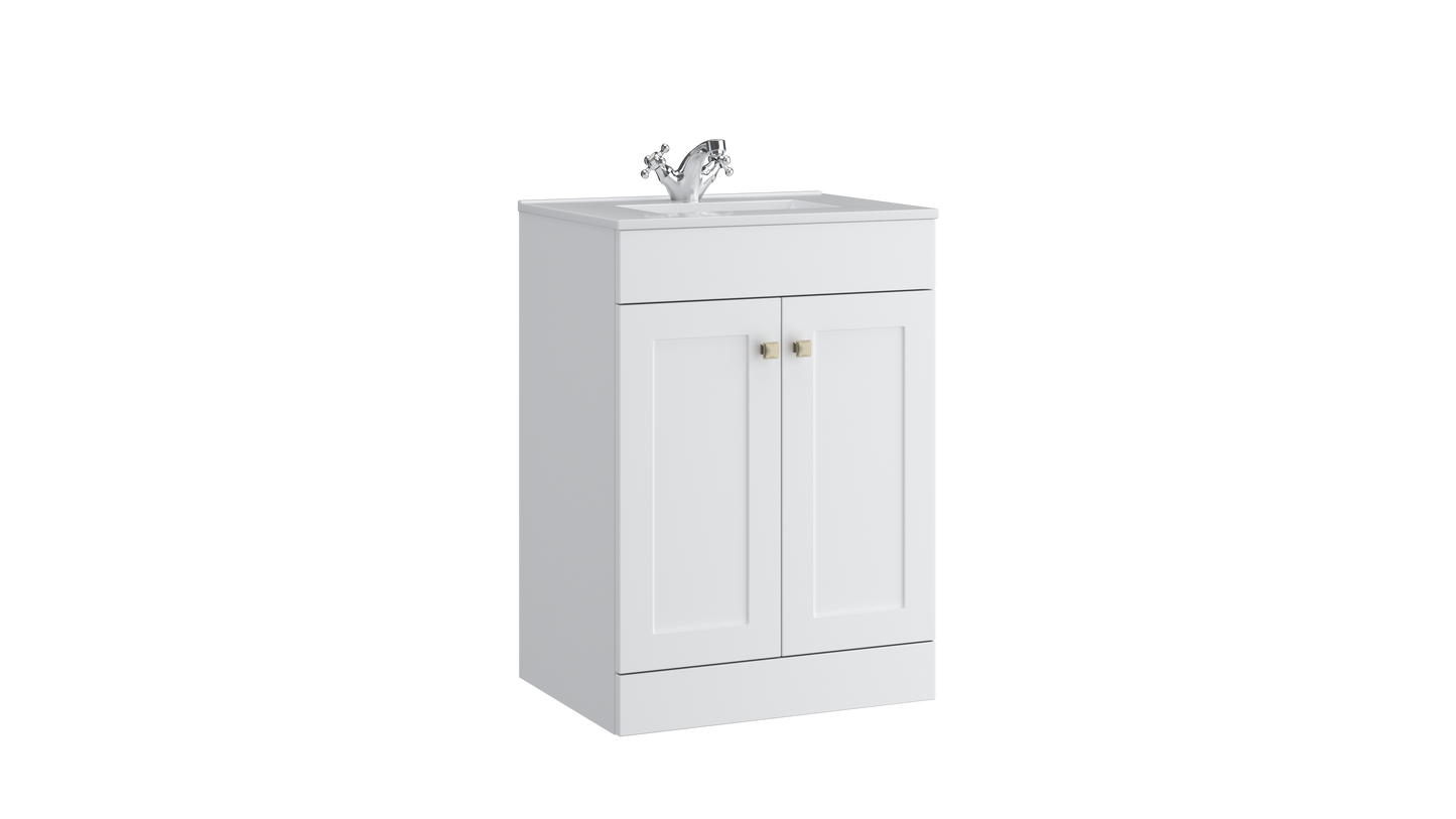 Sanctuary 500mm 2 Door Floor Standing Unit Matt White