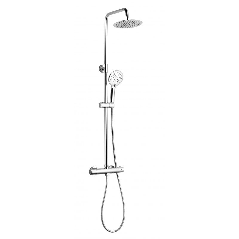 Plan Thermostatic Bar Shower with Ultra Slim Shower Drencher and Sliding Handset