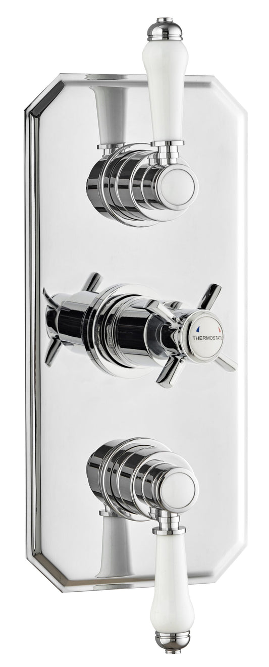 Klassique Triple Concealed Thermostatic Shower Valve Traditional Handle (2 way)