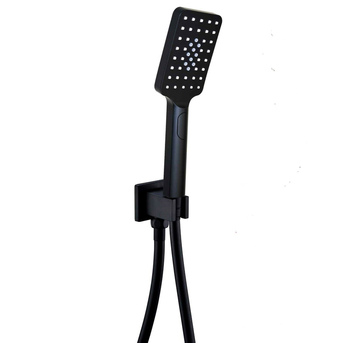 Nero Square Outlet Elbow with Wall Bracket and Handset