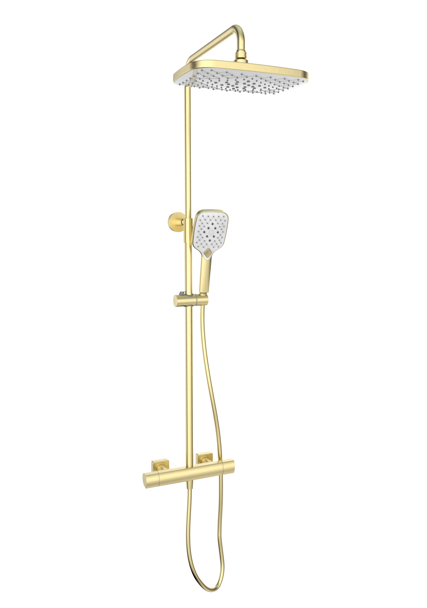Kolt Shower with Sliding Handset and Drench Head Brass