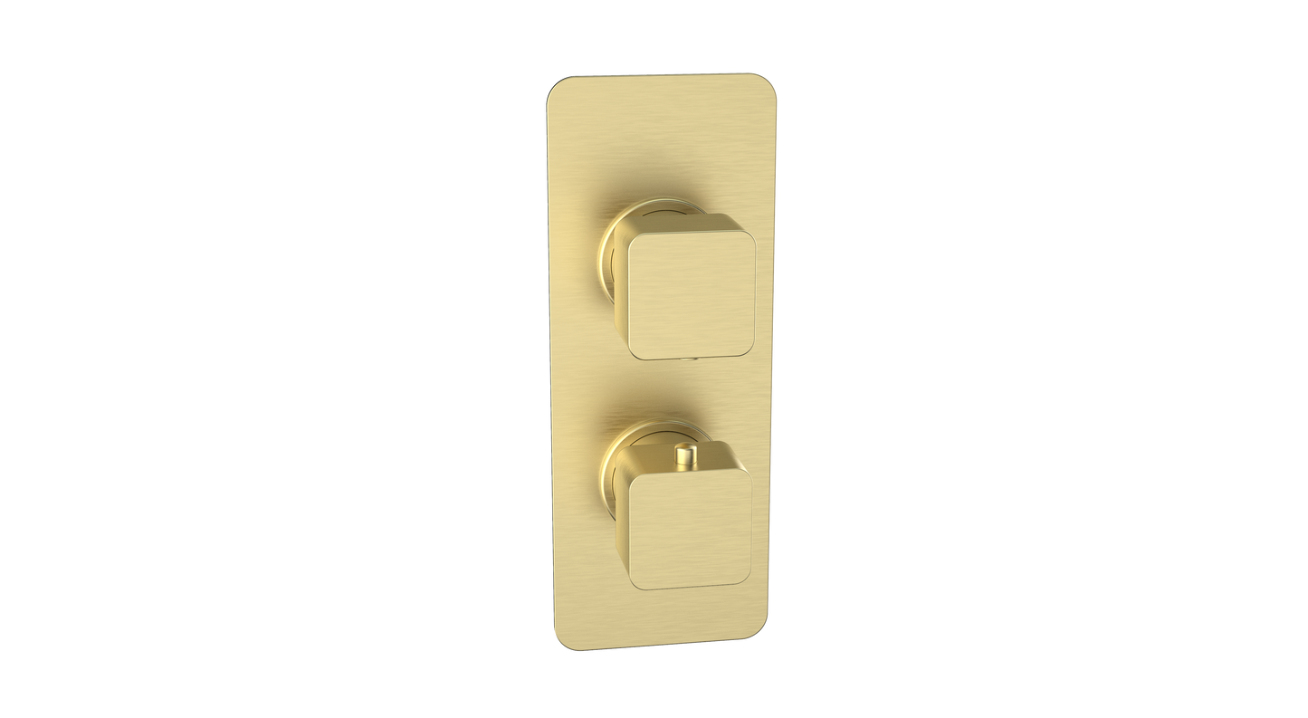Kolt Concealed Shower Valve (Twin Outlet) Brushed Brass