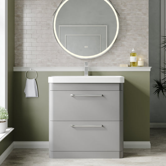 Hudson Reed Solar 800mm Floor Standing Vanity Unit With Ceramic Basin