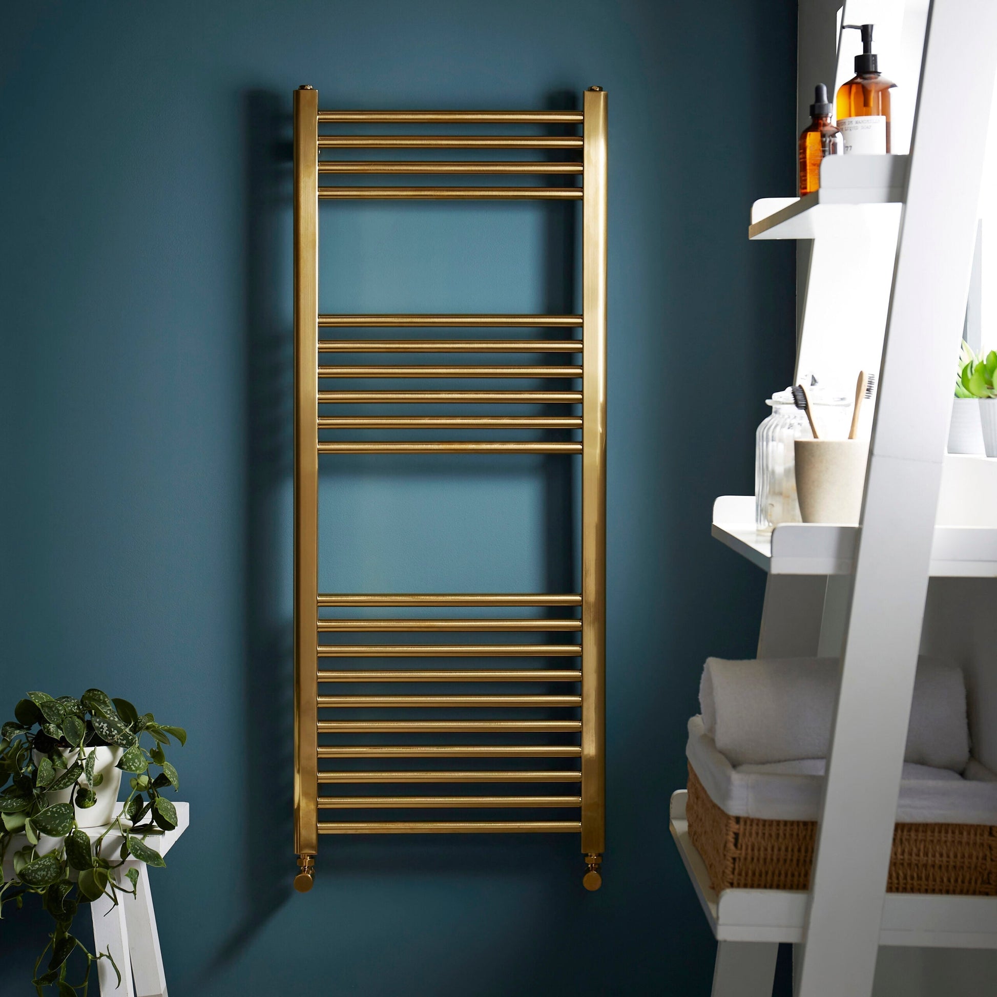22mm Straight Towel Rail 500mm x 1600mm - Brushed Brass