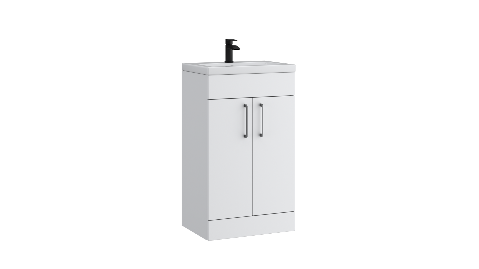 Dove 500mm 2 Door Slimline Unit Matt White