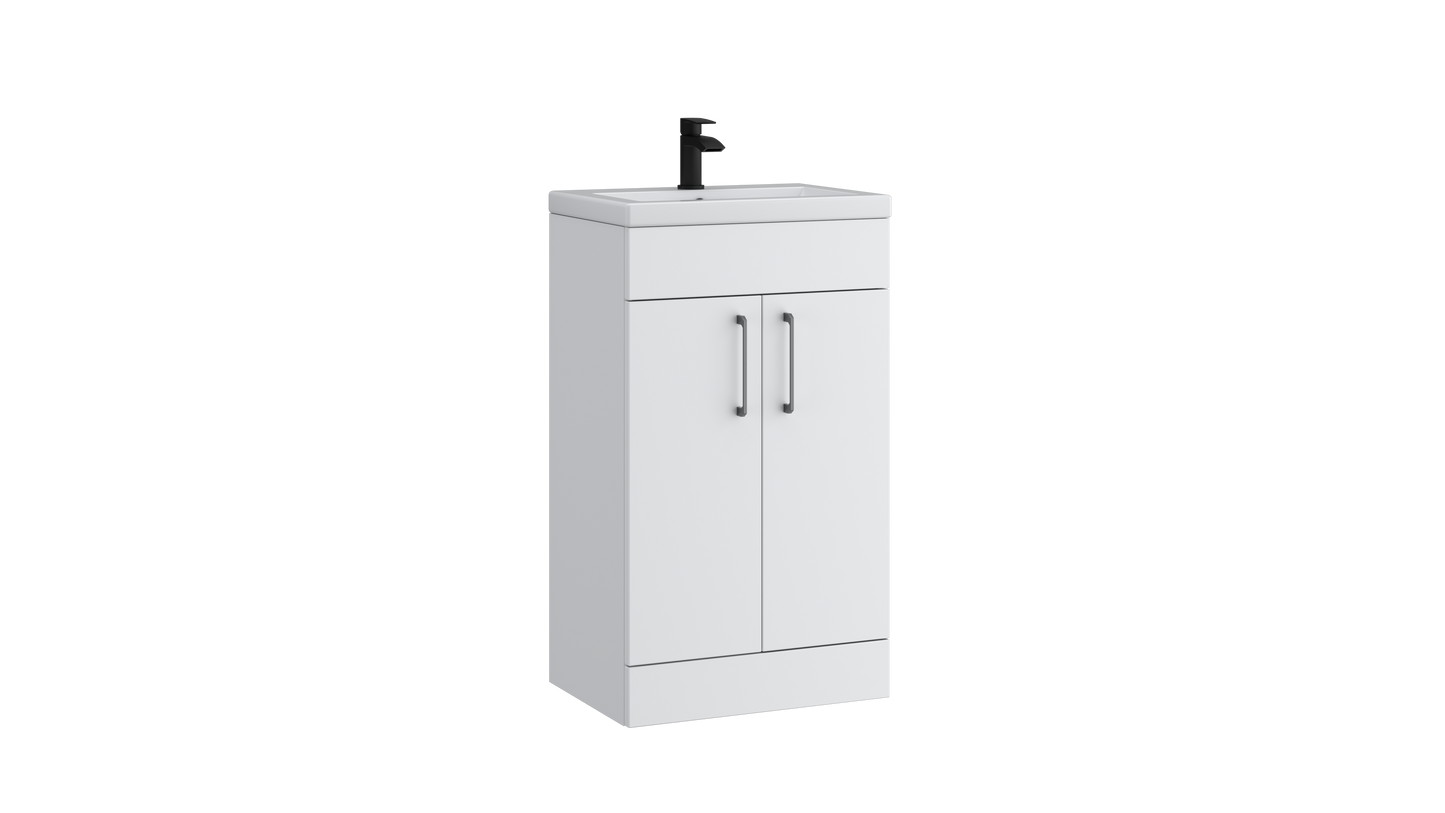 Dove 500mm 2 Door Floor Standing Unit Matt White