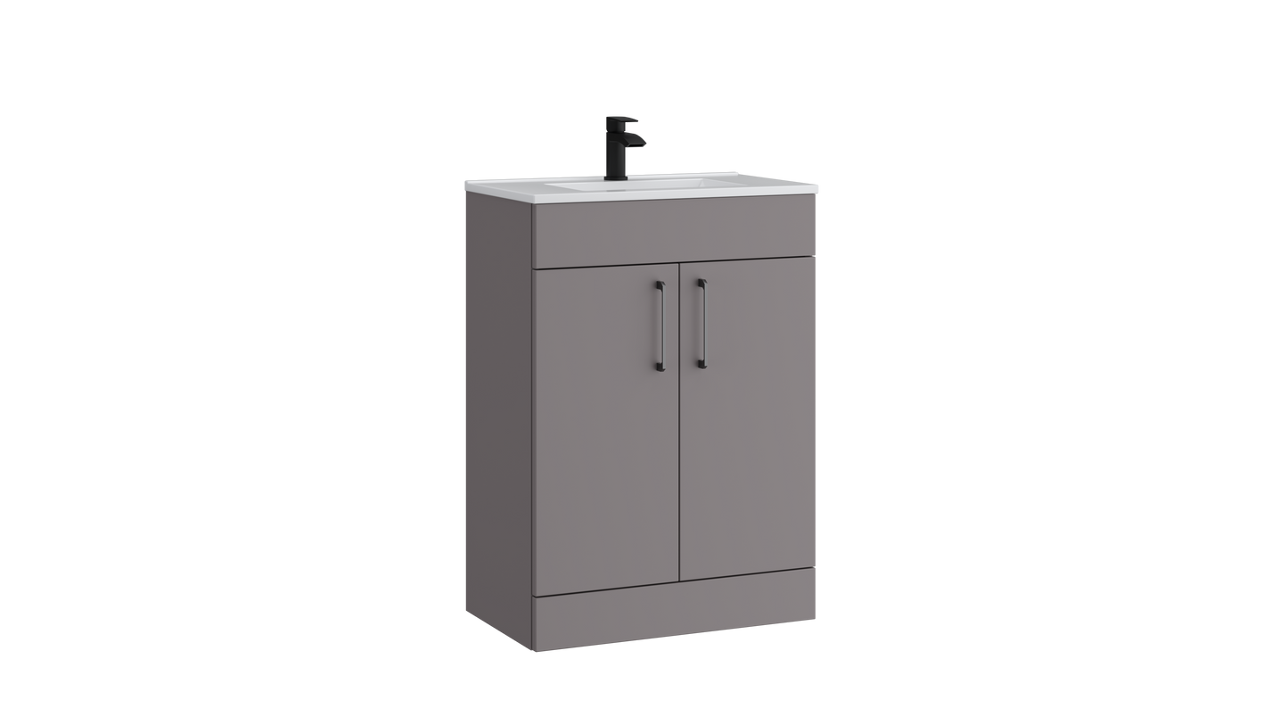 Dove 600mm 2 Door Slimline Unit Slate Grey