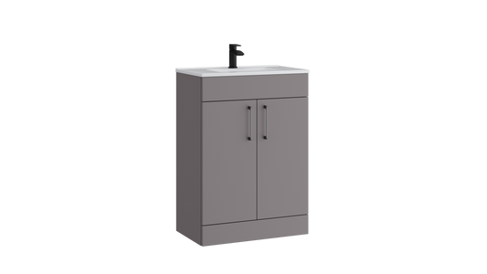 Dove 600mm 2 Door Slimline Unit Slate Grey
