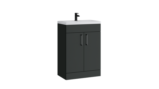 Dove 600mm 2 Door Slimline Unit Matt Anthracite