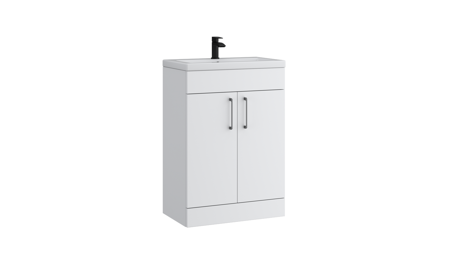 Dove 600mm 2 Door Slimline Unit Matt White