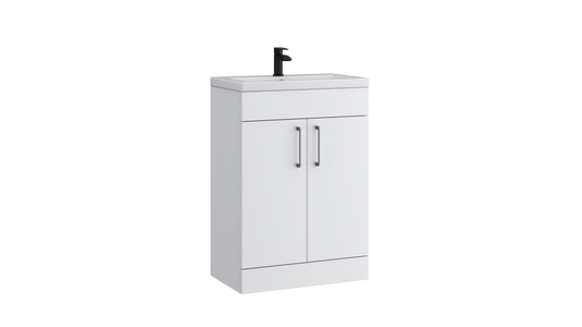 Dove 600mm 2 Door Slimline Unit Matt White