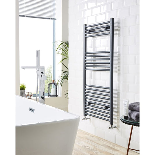 22mm Straight Towel Rail 600mm x 1000mm - Textured Grey