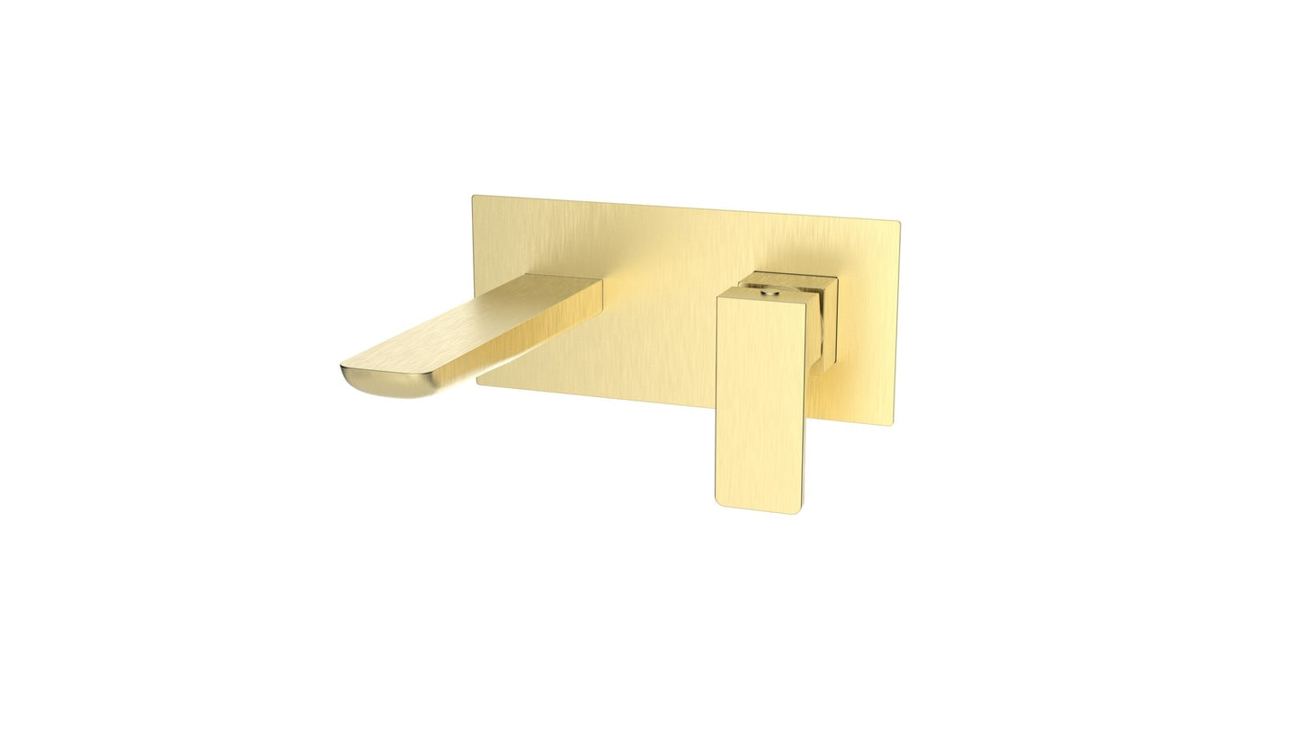 Kolt Wall Mounted Basin Mixer Brushed Brass