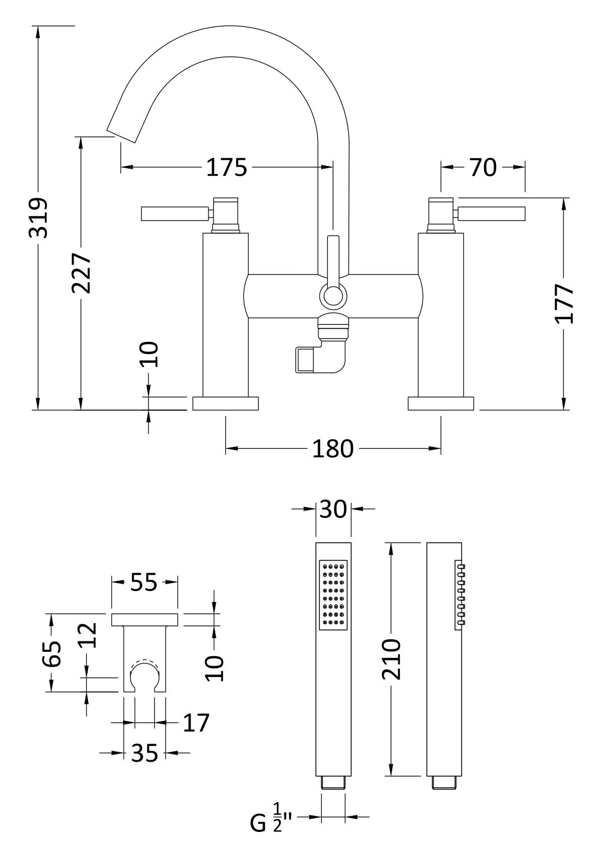 Tec Lever Bath Shower Mixer