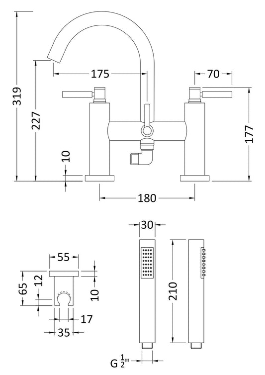 Tec Lever Bath Shower Mixer