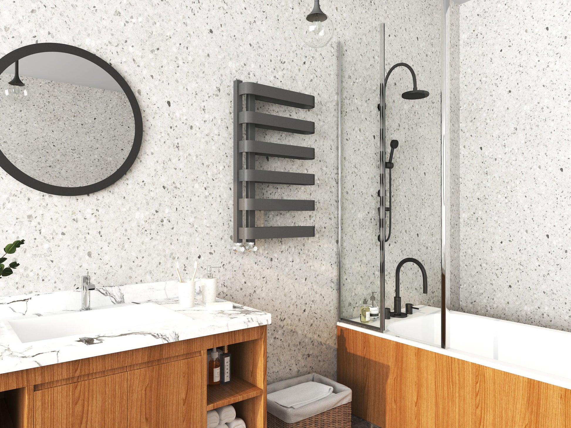 Texas 850 x 500 Towel Rail Anthracite