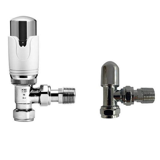 Twin Pack TRV & Lockshield Refined Angled