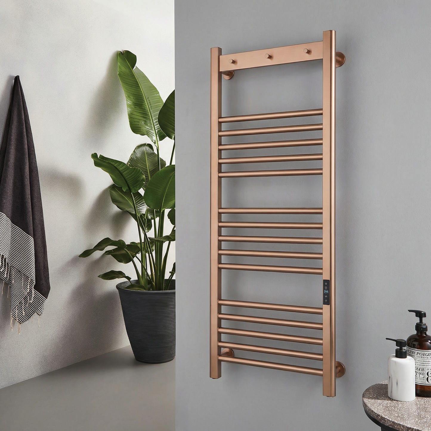 Toro Smart Dry Electric Towel Rail 1500 x 500mm - Brushed Bronze