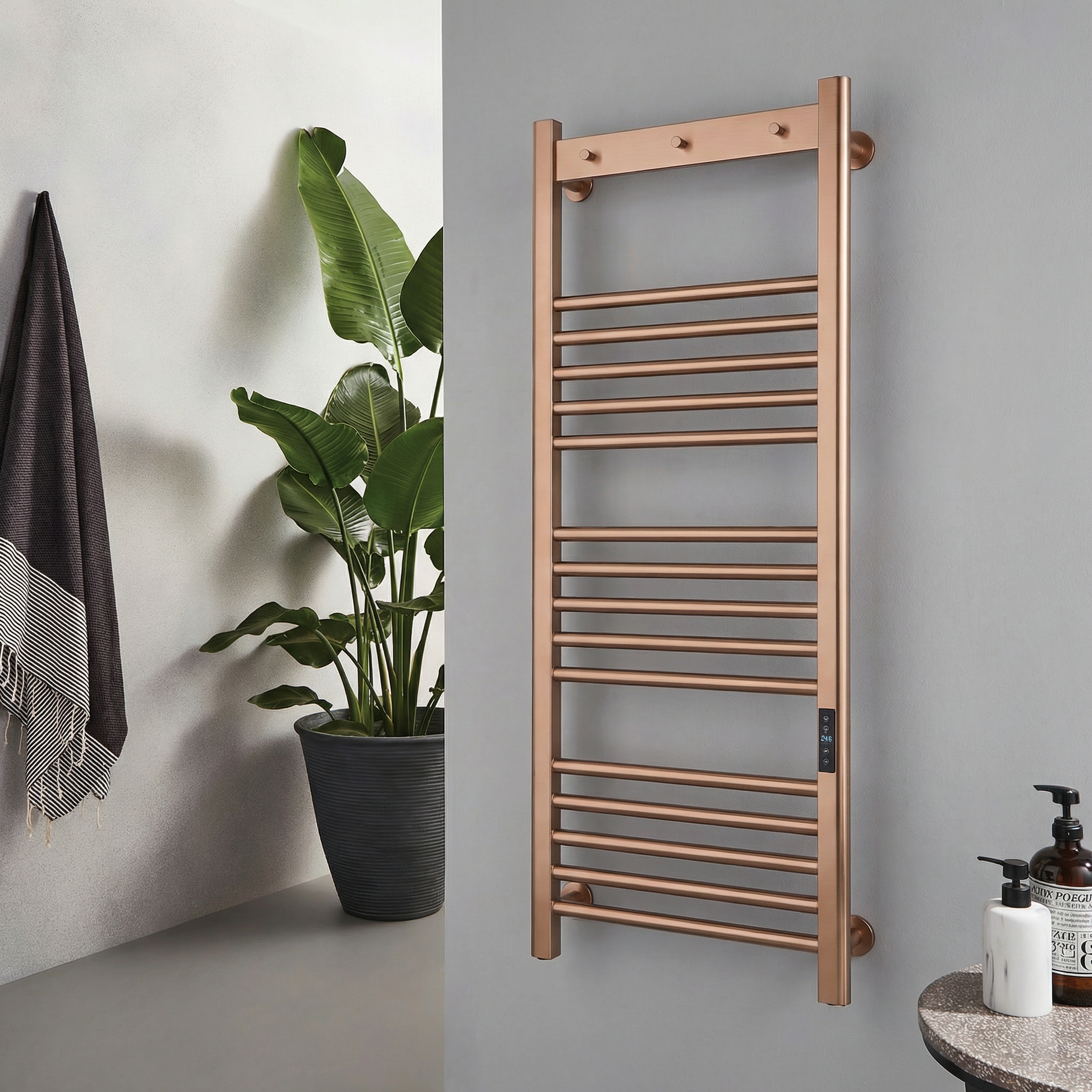 Toro Smart Dry Electric Towel Rail 800 x 500mm - Brushed Bronze