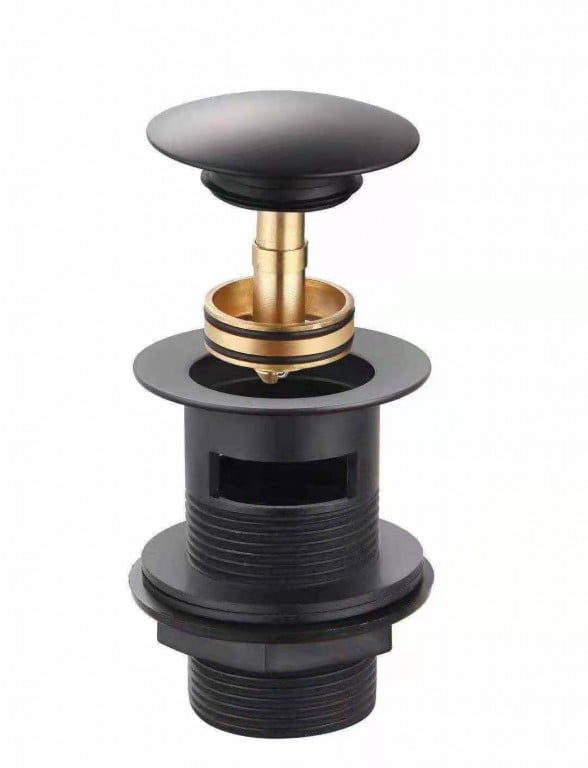 Easyclean Basin Clicker Waste (Slotted) Matt Black