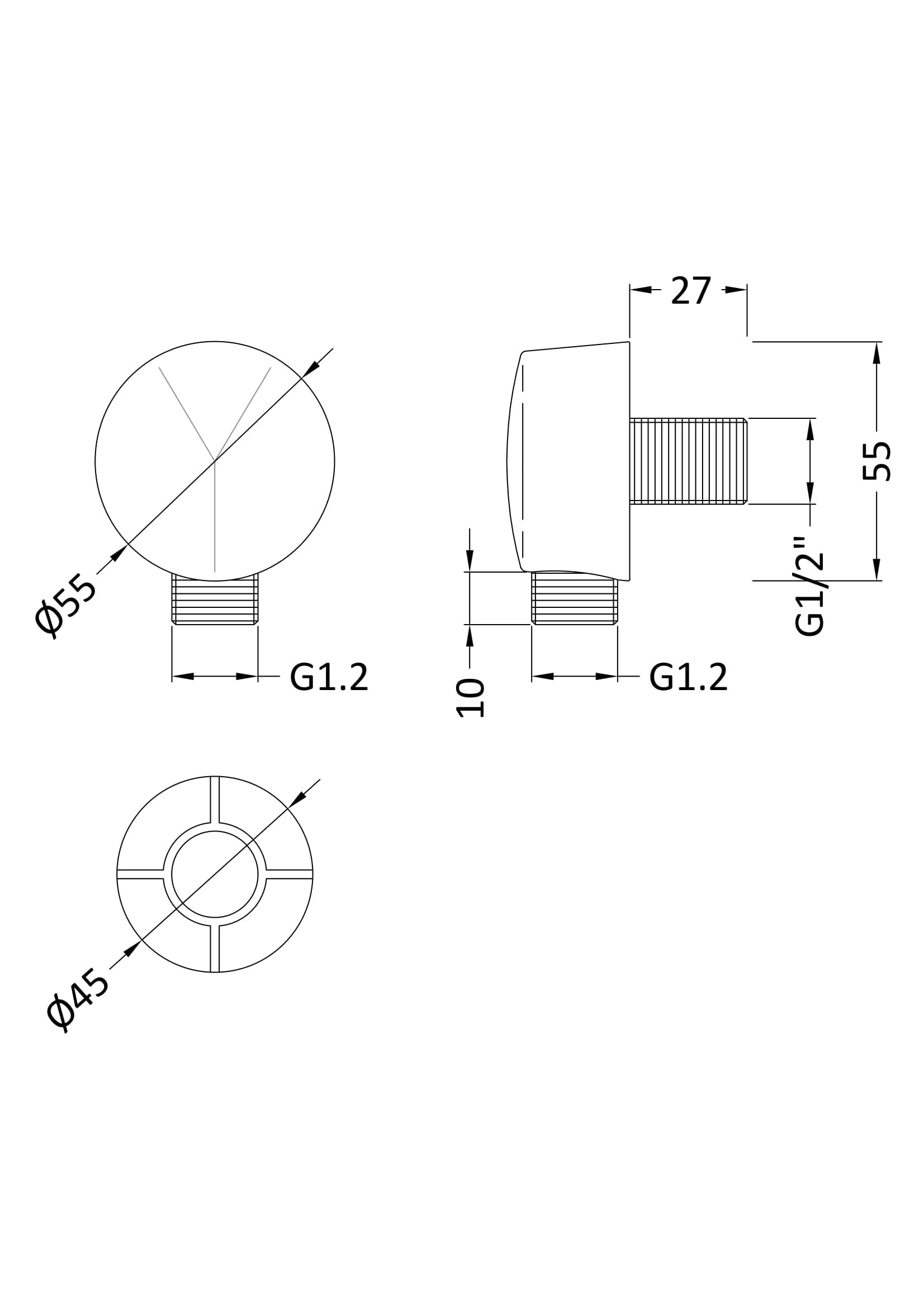 Shower Accessories Outlet Elbow